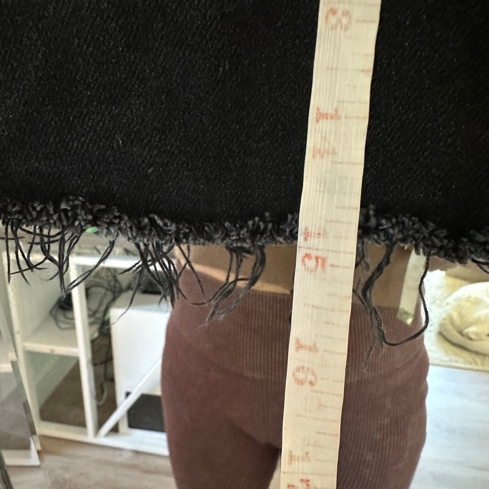 Free People Cosmico Flirt Cutoff Pleated Denim Mini Skirt A Line Rain Black 25 - Picture 11 of 11